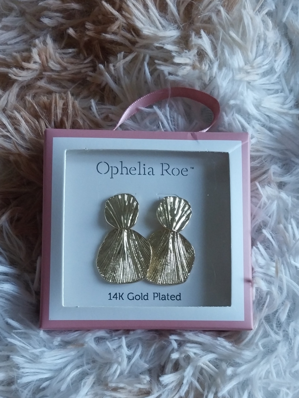 Ophelia Roe Gold-Plated Textured Drop Earrings - Gold